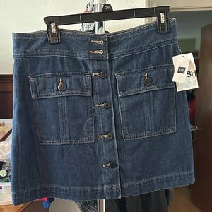GAP Blue Denim Skirt with Button Detail